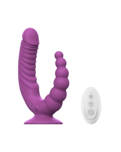 Double Vibrator with Suction Cup and Remote