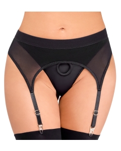 Strap-on thong with suspenders