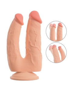 NS painutatav liikuva nahaga topeltdildo