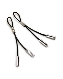 CRAVE - LEATHER NIPPLE TASSELS BLACK SILVER