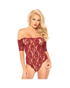 Lace Teddy And Bottom Burgundy