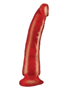 Lihtne dildo Basix Rubber Slim 7", punane