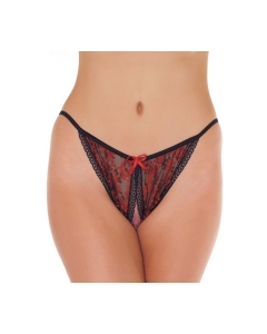 Open Tanga black-red lace