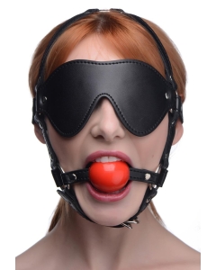 Kinky Adjustable Harness With Blindfold And Ball Gag