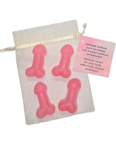 4 PENIS-SHAPED PERFUMED MINI SOAPS PINK