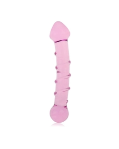 Klaasist roosa spiraaliga dildo Romance