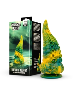 Kombitsakujuline dildo Tentacle Delight Green&Yellow