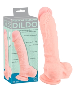 Naturaalne meditsiinilisest silikoonist dildo  24cm