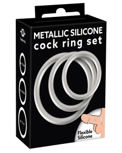 Metallic Silicone Cock Ring Set