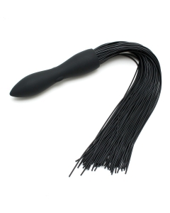 RIMBA LATEX PLAY - WHIP WITH VIBRATING DILDO - BLACK