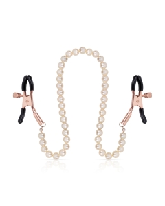 Rosy Gold - Pearls Nipple Clamps - Adjustable Design