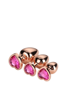 GLEAMING LOVE ROSE GOLD PLUG SET