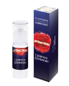 MAI ATTRACTION KISSABLE LUBRICANT HOT EFFECT CHAMPAGNE STRAWBERRY FLAVOR 50ML