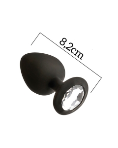 MAI No.48 ANAL PLUG WITH STONE M BLACK